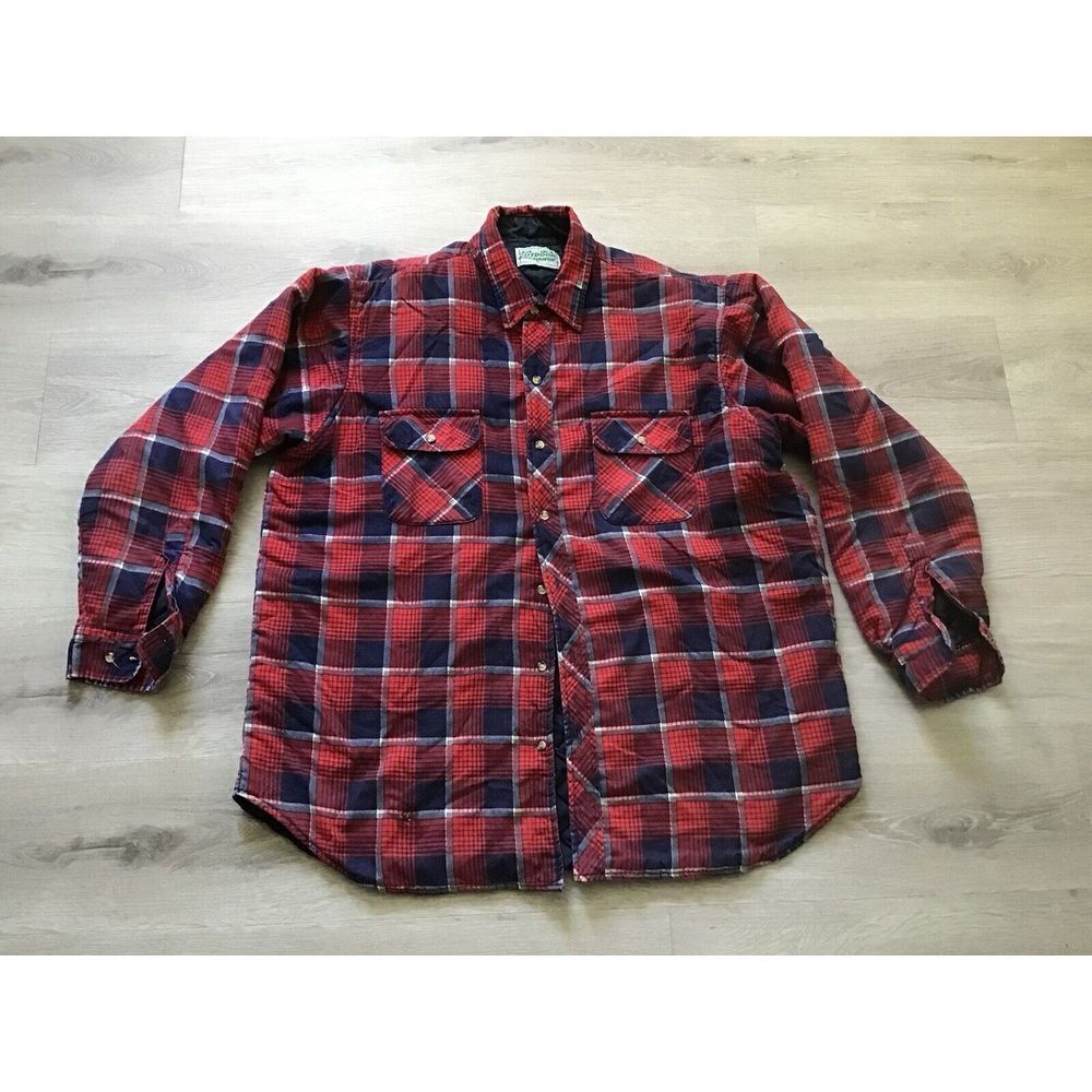 Vtg Mens‎ Outdoor Exchange Long Sleeve Button Up Flannel Jacket XL Shacket